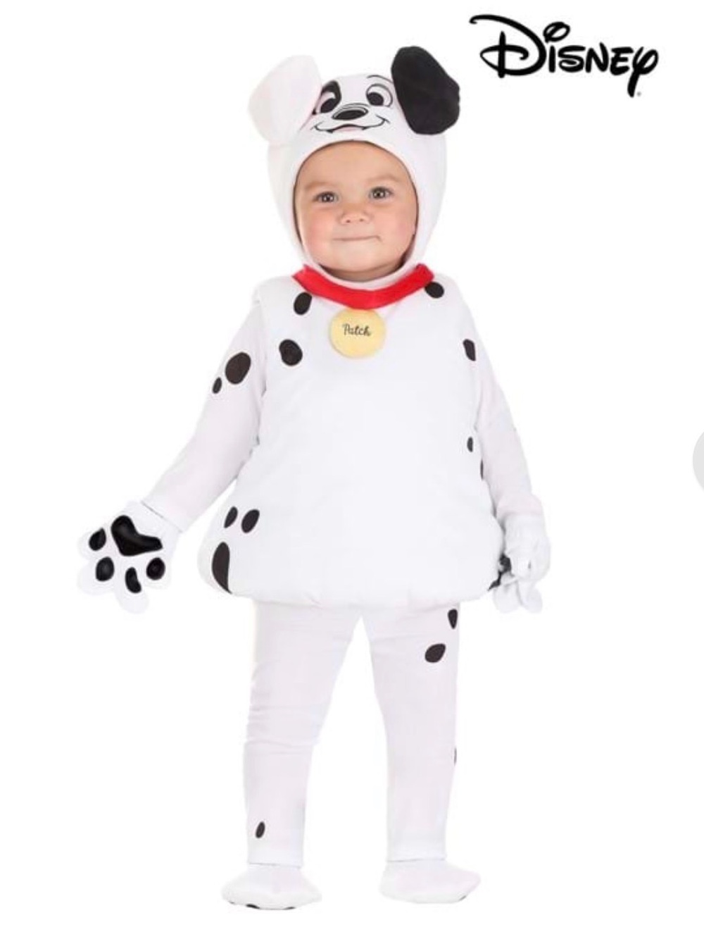 Disney Dalmatian Puppy Costume - White, Black & Red Collar